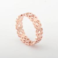 Anillo de dedo de acero Titanium de, Partículas de acero, Recubrimiento iónico al vacío, Joyería & diverso tamaño para la opción & para mujer, color de rosa dorada, Vendido por UD