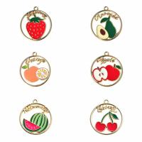 Zinc Alloy Enamel Pendants, Round, plated, DIY 