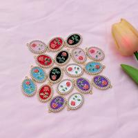 Zinc Alloy Enamel Pendants, with Plastic Pearl, Oval, plated, DIY 