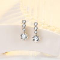 Cubic Zircon Brass Earring, fashion jewelry & micro pave cubic zirconia & for woman 