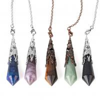 Gemstone Pendulum, with Brass, plated, fashion jewelry & Unisex 