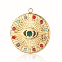 Pendentifs en titane, Acier titane, avec Pierre naturelle, Placage de couleur d'or, DIY & styles différents pour le choix & émail & avec strass, plus de couleurs à choisir, Vendu par PC