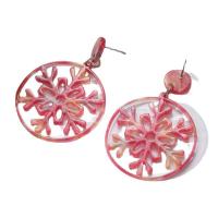 Acrylic Drop Earring, Acetate, Snowflake, fashion jewelry & for woman, red 