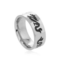 Zinc Alloy Finger Ring, Dragon, silver color plated, fashion jewelry & Unisex, 8mm, Inner Approx 18mm 