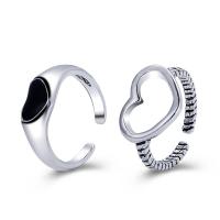 Zinc Alloy Finger Ring, plated, 2 pieces & fashion jewelry & for woman 