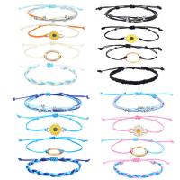 Fashion Create Wax Cord Bracelets, Zinc Alloy, with Wax Cord, Sunflower, plated, Unisex & braided & enamel Approx 5.5-12.6 Inch 