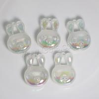 Fashion Plastic Pendants, Rabbit, DIY & luminated, white Approx 