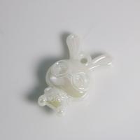 Fashion Plastic Pendants, Rabbit, DIY & luminated, white Approx 