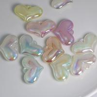 Plaqué Acrylique Pendentifs, coeur, DIY & lumineux, couleurs mélangées Environ Vendu par sac