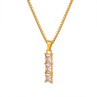 Collier de bijoux de titane, Acier titane, avec cristal, avec 1.97inch chaînes de rallonge, Placage, bijoux de mode & pour femme, doré Environ 15.75 pouce, Vendu par PC