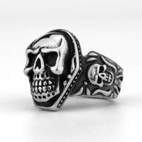 Anillo de dedo de acero Titanium de, Partículas de acero, Calavera, pulido, Joyería & diverso tamaño para la opción & para hombre, Vendido por UD