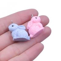 Animal Resin Pendant, Rabbit, DIY, mixed colors 