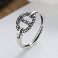 Anillo de Plata Ley, plata de ley 925, Acabado antiguo, Joyería & diferentes estilos para la opción & para mujer & hueco, Vendido por UD