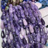 Single Gemstone Beads, Natural Lepidolite, Teardrop, DIY & faceted, purple Approx 39 cm 