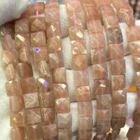 Natural Moonstone Beads, Orange Moonstone,  Square, DIY & faceted, orange, 9.5-10.5mm Approx 39 cm 