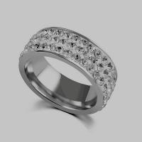 Bague en acier inoxydable , Acier inoxydable 304, Placage ionique sous vide, unisexe & normes différentes pour le choix & avec strass, plus de couleurs à choisir, 8MM, Vendu par PC