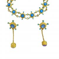 Fashion Zinc Alloy Jewelry Sets, with Gemstone, plated & for woman, gold 