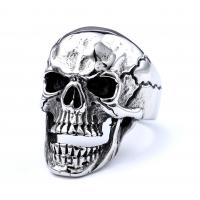 Anillo de dedo de acero Titanium de, Partículas de acero, Calavera, chapado, diverso tamaño para la opción & para hombre, color original, Vendido por UD