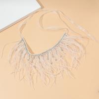 Fashion Fringe Necklace, Iron, with Feather, fashion jewelry & Unisex Approx 110 cm 