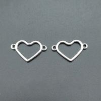 Hollow Zinc Alloy Connector, Heart, antique silver color plated, vintage & DIY & 1/1 loop Approx 