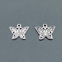 Zinc Alloy Animal Pendants, Butterfly, antique silver color plated, vintage & DIY & hollow Approx 