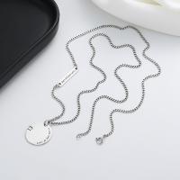 Collier de bijoux en argent , argent sterling 925, Finition antique, bijoux de mode & unisexe Environ 23.23 pouce, Vendu par PC