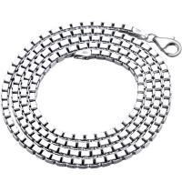 Collar de la joyería de plata esterlina, plata de ley 925, chapado, diverso tamaño para la opción & para hombre, plateado, Vendido por UD