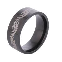 Edelstahl Fingerring, 304 Edelstahl, Vakuum-Ionen-Beschichtung, Modeschmuck & DIY & verschiedene Größen vorhanden, schwarz, 8mm, verkauft von PC