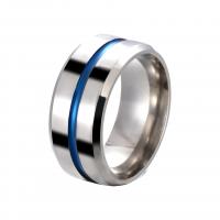 Edelstahl Fingerring, 304 Edelstahl, poliert, Modeschmuck & unisex & verschiedene Größen vorhanden, zwei verschiedenfarbige, 8mm, verkauft von PC