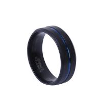 Edelstahl Fingerring, 304 Edelstahl, Vakuum-Ionen-Beschichtung, Modeschmuck & unisex & verschiedene Größen vorhanden, schwarz, 8mm, verkauft von PC