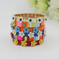 Moda pulseras de la aleación de Zinc, con Hilo elástico, chapado, Joyería & Estilo bohemio & barniz de secado al horno & diferentes estilos para la opción & para mujer, más colores para la opción, diámetro interior:aproximado 55mm, Vendido por UD