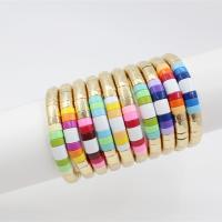 Moda pulseras de la aleación de Zinc, chapado en color dorado, Joyería & Estilo bohemio & barniz de secado al horno & para mujer, más colores para la opción, 9mm, diámetro interior:aproximado 55mm, Vendido por UD