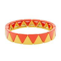 Moda pulseras de la aleación de Zinc, con Hilo elástico, Triángulo, barniz de secado al horno, Joyería & Estilo bohemio & unisexo, más colores para la opción, diámetro interior:aproximado 55mm, Vendido por UD