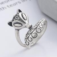 Bague en argent , Argent sterling 925, renard, Finition antique, bijoux de mode & pour femme, 20mm, Vendu par PC