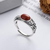 Anillo de Plata Ley, Plata de ley 925, con Yunnan Red Agate, Acabado antiguo, Joyería & para mujer, 9mm, Vendido por UD