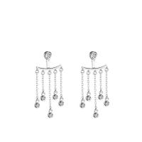 Silver Earring Zircon pavent Sterling, Argent sterling 925, bijoux de mode & pavé de micro zircon & pour femme Vendu par paire