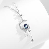 Zircon cubique Micro Pave collier en argent sterling, Argent sterling 925, avec chalumeau, avec 1.97inch chaînes de rallonge, bijoux de mode & pavé de micro zircon & pour femme Environ 15.74 pouce, Vendu par PC