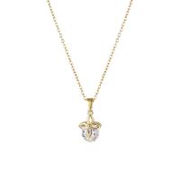 Cubic Zirconia Stainless Steel Necklace, 304 Stainless Steel, with 1.97inch extender chain, Vacuum Plating, fashion jewelry & micro pave cubic zirconia & for woman, golden Approx 15.75 Inch 