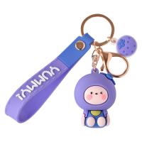 Plastic Key Chain, Soft PVC, with Zinc Alloy, cute & Unisex 