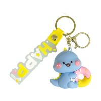 Plastic Key Chain, Soft PVC, with Zinc Alloy, Dinosaur, cute & Unisex 