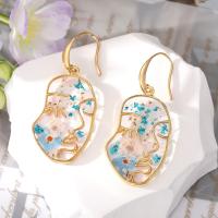 Resin Zinc Alloy Earring, with Zinc Alloy, fashion jewelry & Unisex 