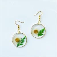 Resin Drop Earring, with Brass, fashion jewelry & epoxy gel, 30mm, Approx 