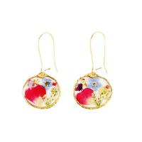 Resin Drop Earring, with Brass, fashion jewelry & epoxy gel, 2cm, Approx 