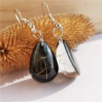 Resin Drop Earring, Brass, with Resin, fashion jewelry & epoxy gel 24mmu00d717mmu00d710mm, Approx 