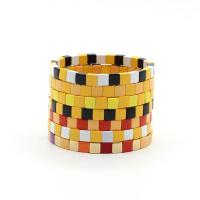 Fashion Zinc Alloy Bracelets,  Square, plated, fashion jewelry & Bohemian style & elastic & stoving varnish & Unisex Inner Approx 55mm 