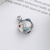 Pendentifs animaux en argent, Argent sterling 925, poisson, Finition antique, DIY, Vendu par PC