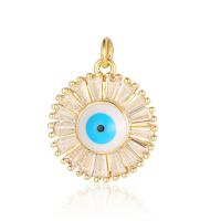 Fashion Evil Eye Pendant, Brass, plated, fashion jewelry & DIY & micro pave cubic zirconia & enamel 