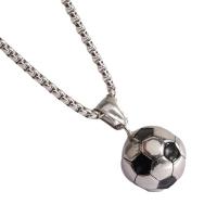 Collier de bijoux de titane, Acier titane, Football, poli, bijoux de mode & styles différents pour le choix & pour homme, plus de couleurs à choisir Environ 60 cm, Vendu par PC