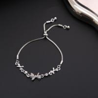 Zinc Alloy Rhinestone Bracelets, Bowknot, plated, fashion jewelry & for woman & with rhinestone Approx 20 cm 