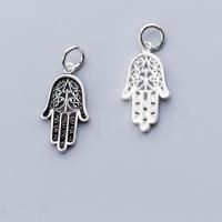 Sterling Silver Pendants, 925 Sterling Silver, Hamsa, plated, DIY 